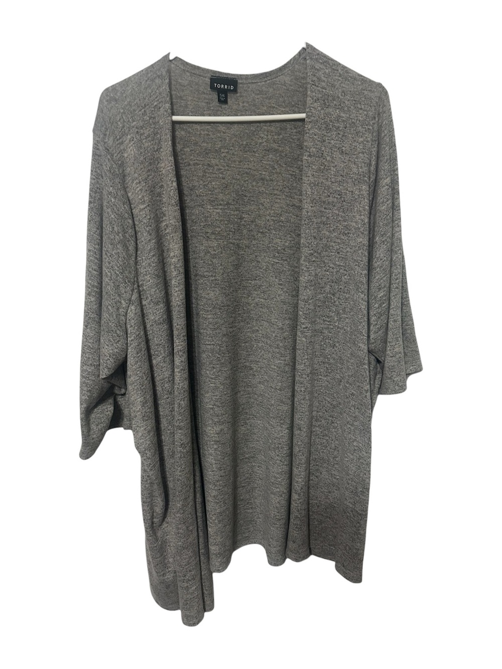 Torrid Gray Open Front Cardigan Size 5/6 Plus Size 3/4 Sleeve Lightweight